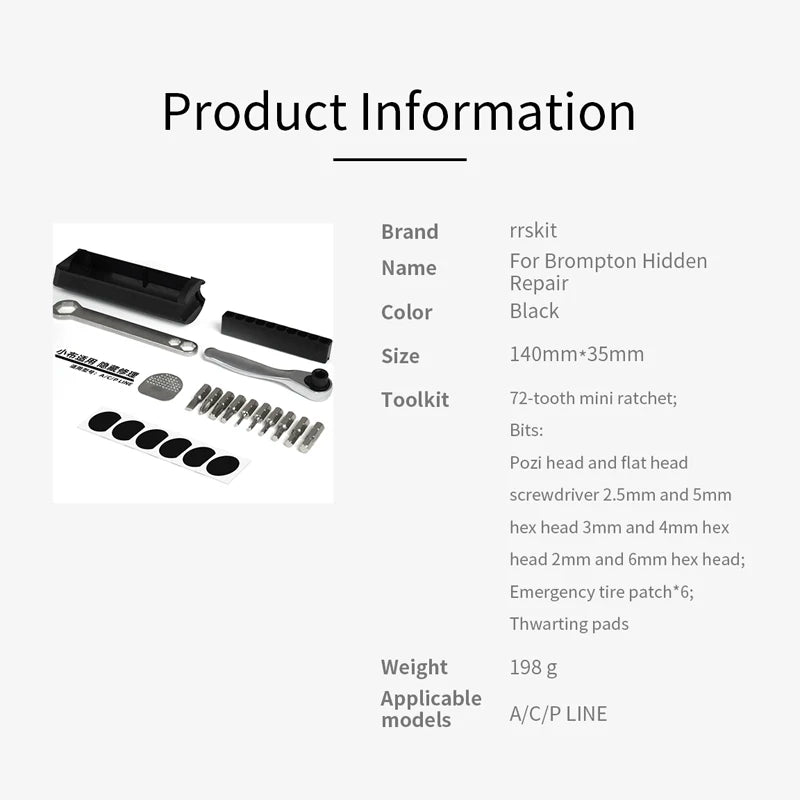 Brompton Κρυφή Θήκη Εργαλείων με Κλειδί και Θήκη Αποθήκευσης με Μαγνήτη