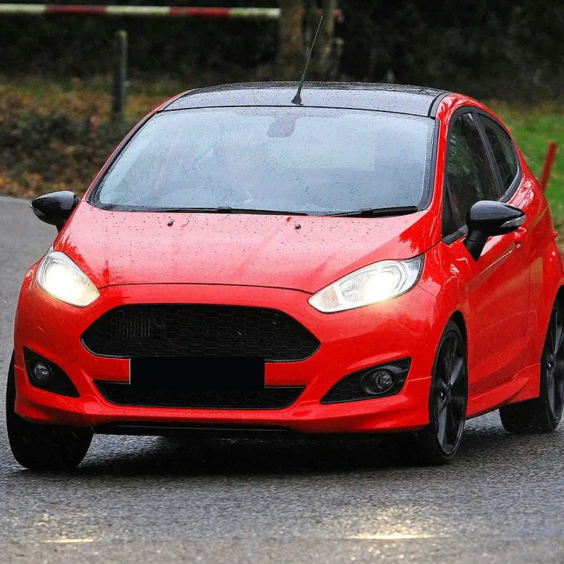 Adhesive Mirror Caps For Ford Fiesta Mk7 VII Glossy Black by InterCyprus Trading Ltd