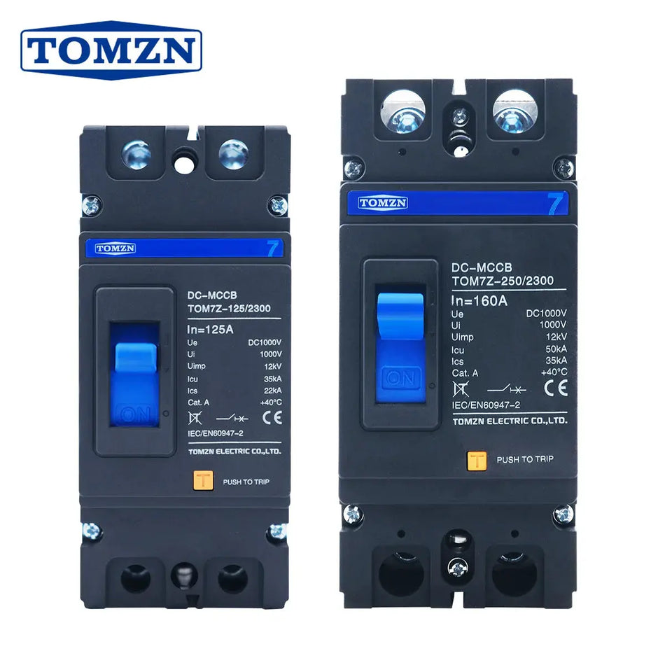 TOMZN 2P DC MCCB TOM7Z 1000V DC Solar Molded Case Circuit Breaker Overload Protection Switch Protector for Solar Photovoltaic PV by InterCyprus Trading Ltd