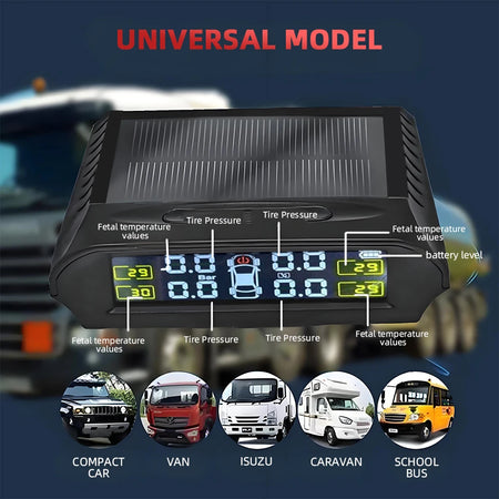 TPMS K42 Solar USB Tire Pressure Monitor - High Precision