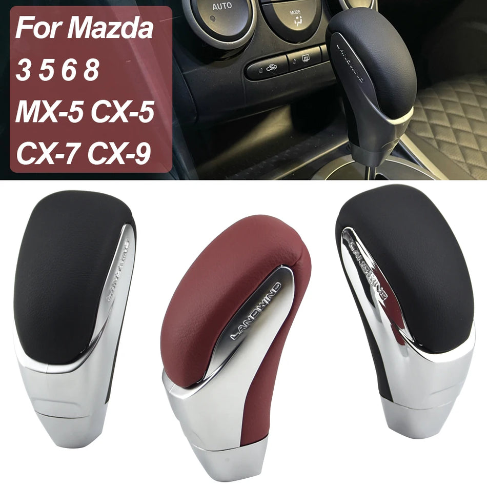 Automatic Gear Shift Knob Leather For Mazda MX-5 CX-5 CX-7 CX-9 3 5 6 8