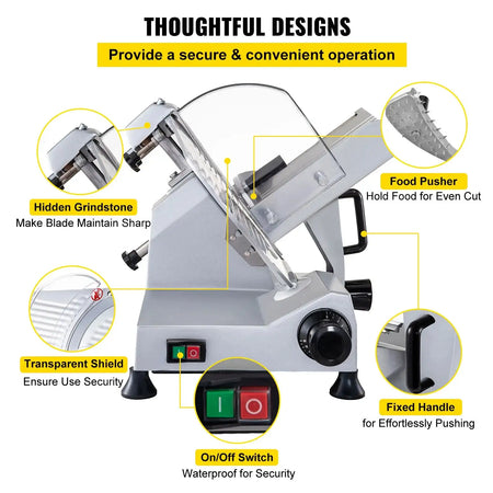 320W 12 Inch Electric Meat Slicer For Deli Cheese