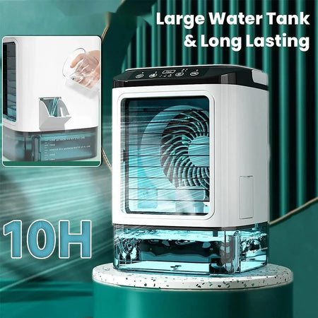 Portable Dual Spray Ultrasonic Atomization Air Cooler - 3-Speed, Mute, Night Light