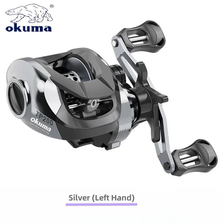 Okuma High-Speed Baitcast Reel 7.2:1 - Ultra Lightweight &amp; Durable Silver left hand