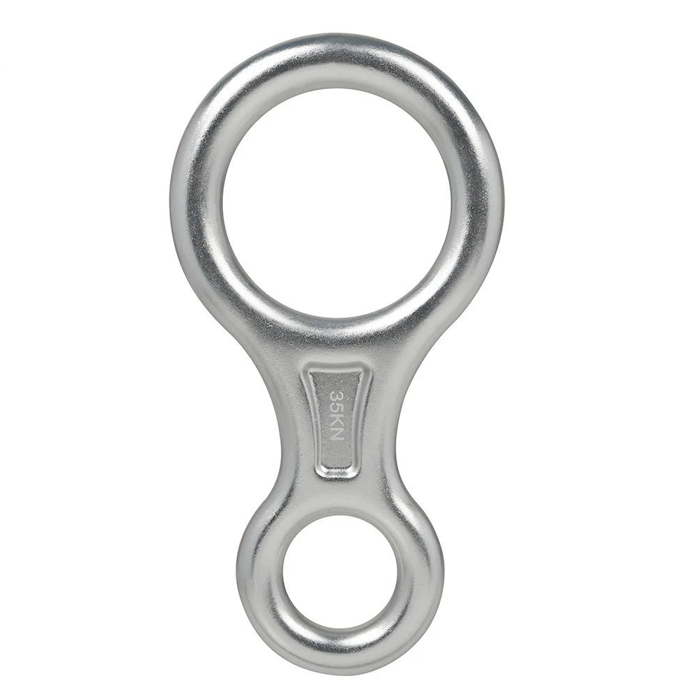 Rock Climbing Carabine 8 Shape Descender &ndash; Ultra Strong 35kN Silver