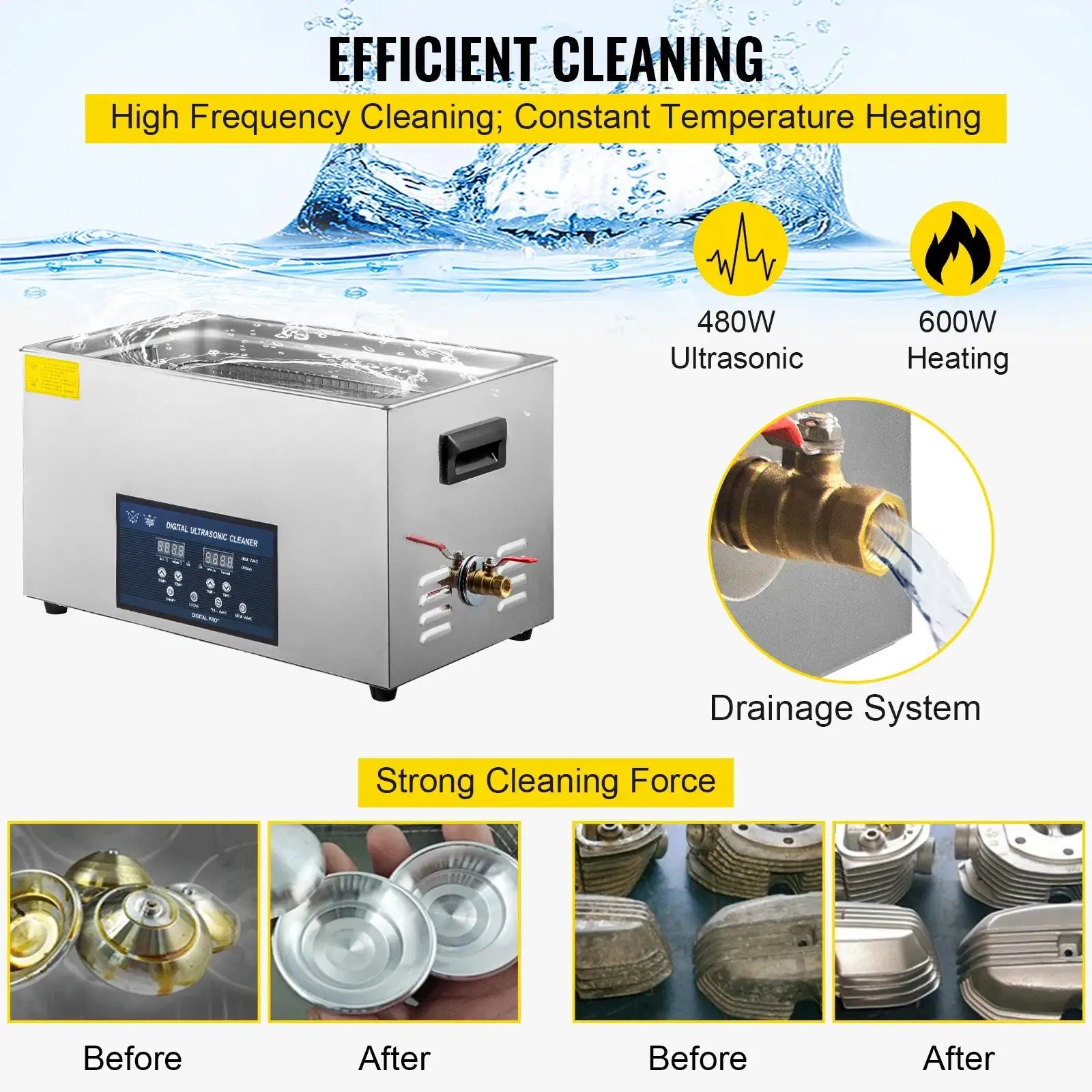 22 L Ultrasonic Cleaner Dual Frequency 28 40 KHz