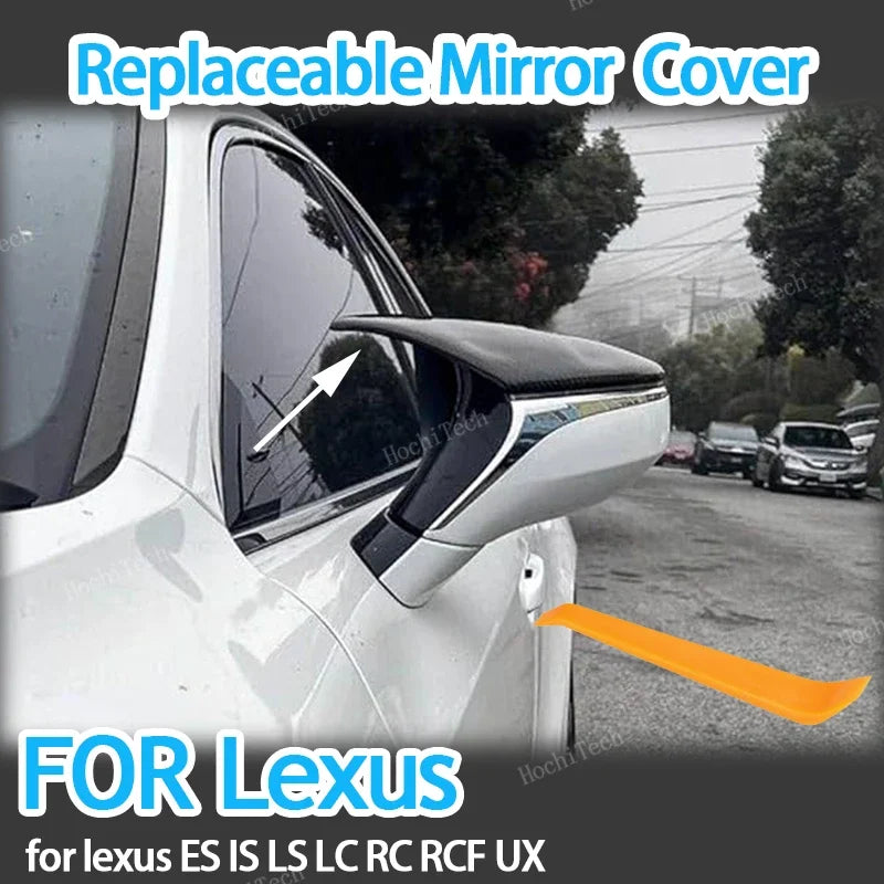 Side Mirror Caps Glossy Black ABS for Lexus ES IS LS LC RC RCF UX