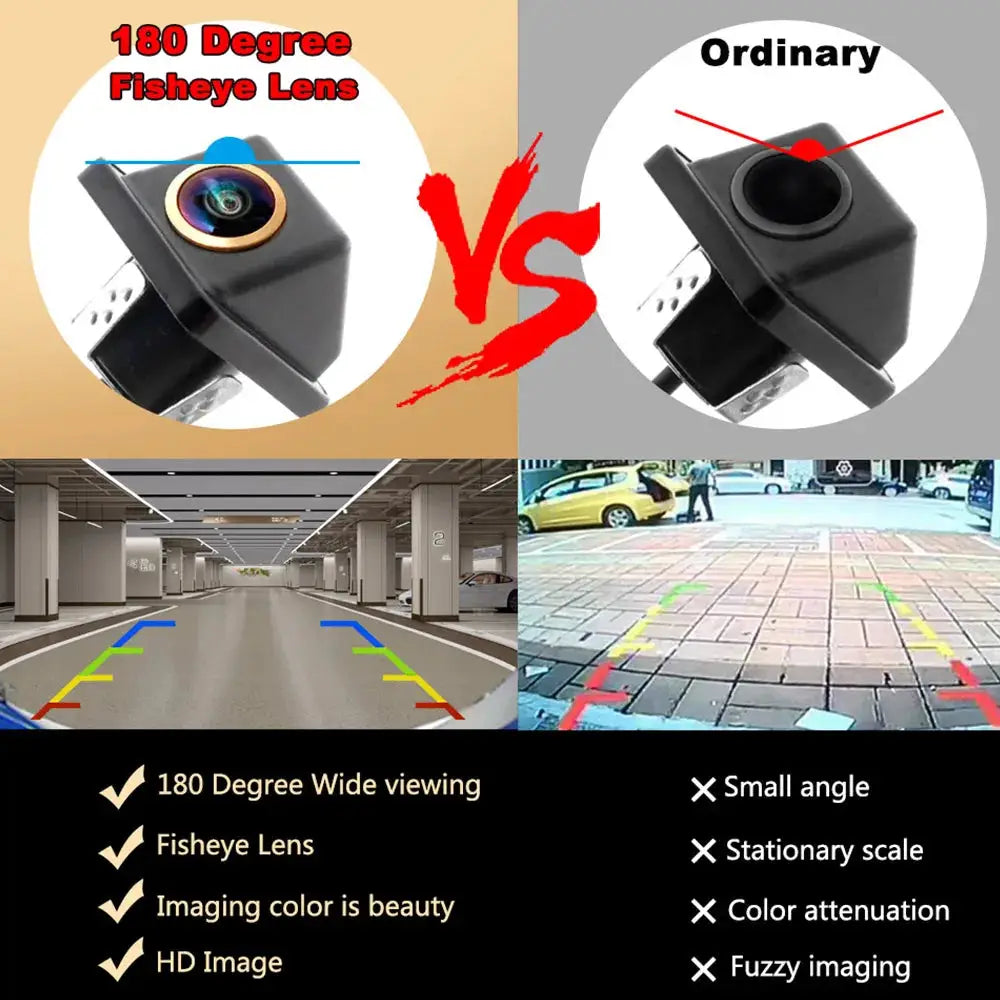 4K 180 Degree Wide Angle Car Universal Reverse Rear View Camera Color Image Video Night Vision Auto Backup Waterproof Camera 12V by InterCyprus Trading Ltd