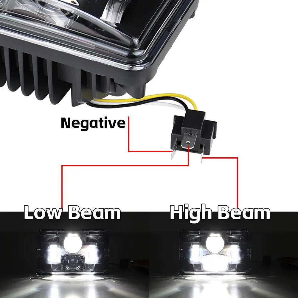 1 pcs LED Headlight Hi/Low Beam 4X6" Light for Freightliner Classic, International 9300 H4651 H4652 H4656 H4666 H6545 by InterCyprus Trading Ltd