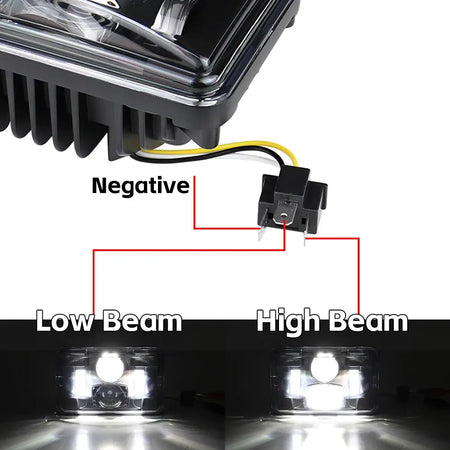 1 pcs LED Headlight Hi/Low Beam 4X6" Light for Freightliner Classic, International 9300 H4651 H4652 H4656 H4666 H6545 by InterCyprus Trading Ltd
