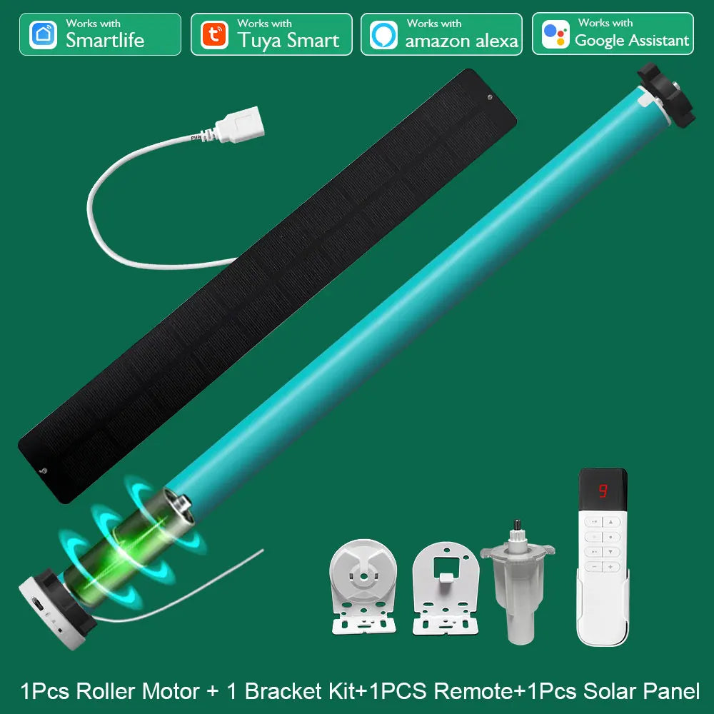 LifeLibero Smart Battery Roller Blinds Motor with WiFi &amp; ZigBee Control 1Motor Kit 1Solar 1R / zigbee