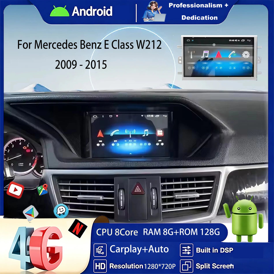 7-calowy radio samochodowe do Mercedes Benz E Klasa W212 2009-2015 z bezprzewodowym Carplay, DSP, nawigacją GPS, WIFI