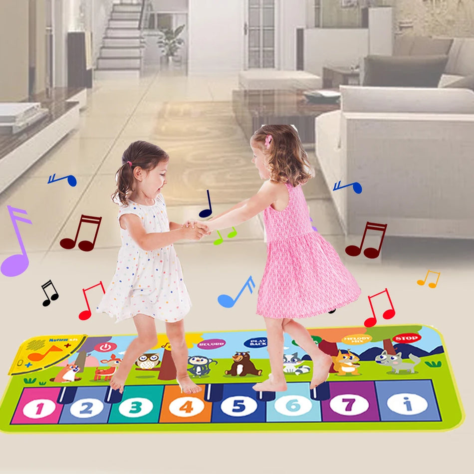 Kids Piano Mat 80x30cm Floor Keyboard Dance Mat, Plastic Musical Toy For Toddlers 3-6