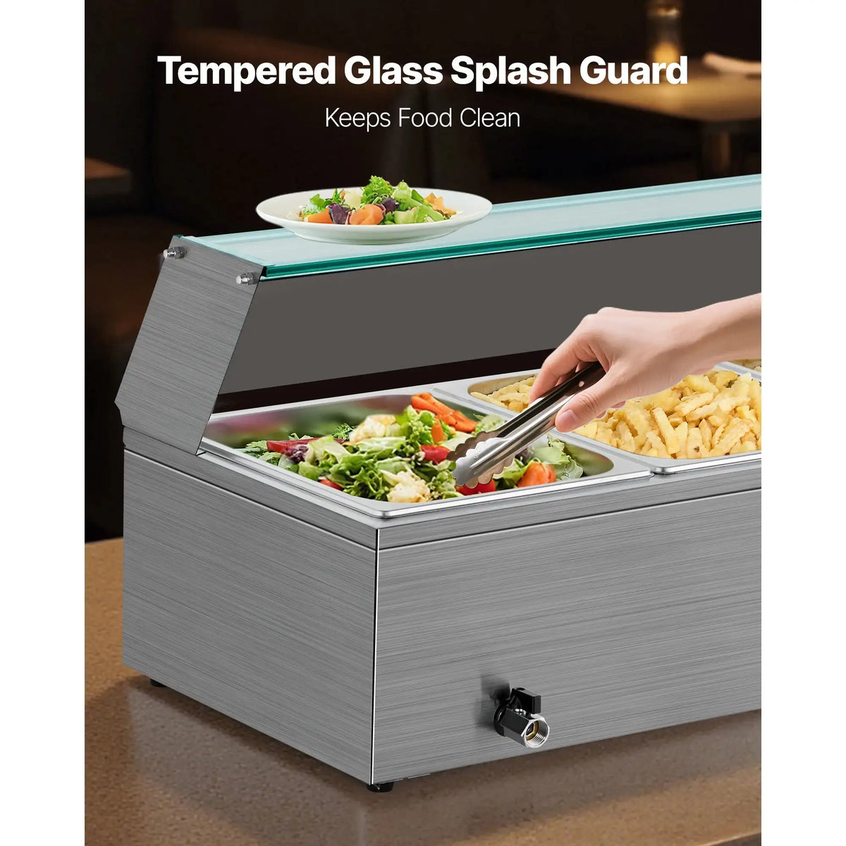 Stainless Steel 3 Pan Food Warmer Bain Marie