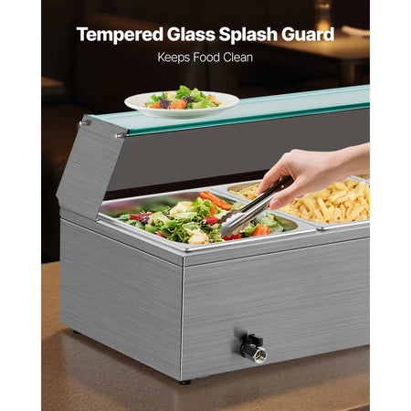 Stainless Steel 3 Pan Food Warmer Bain Marie