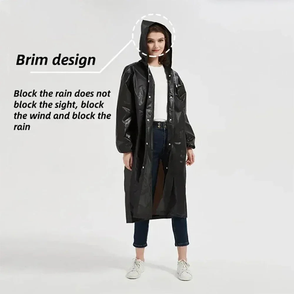 Disposable EVA Unisex Raincoat For Adults &ndash; Waterproof