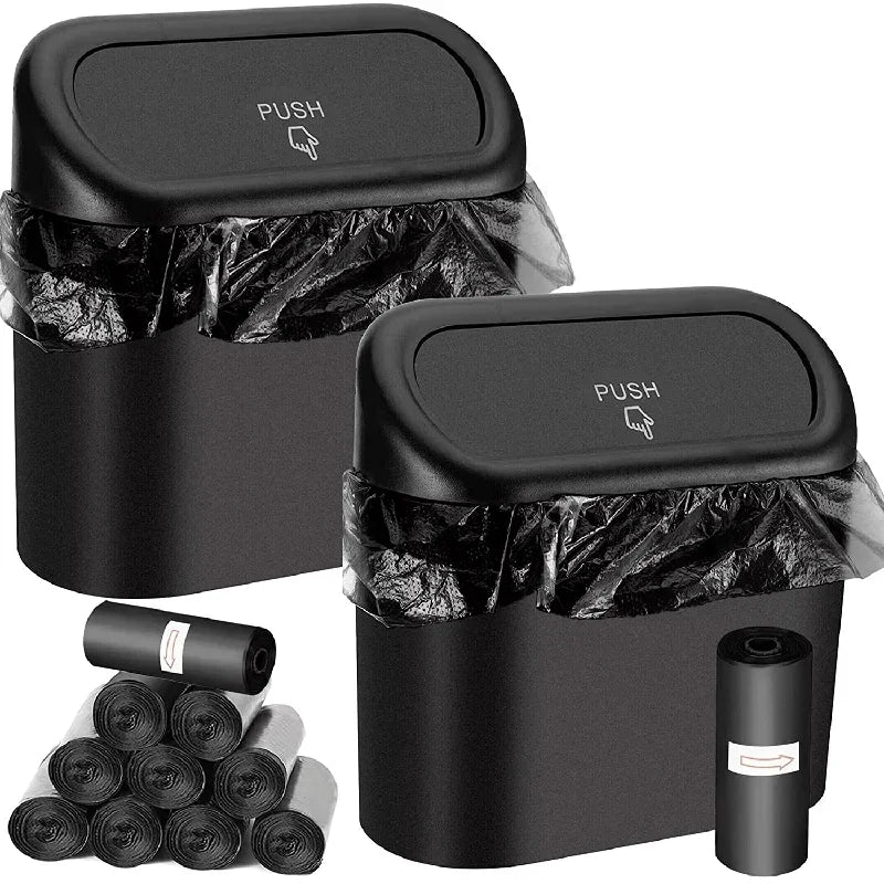 3Pcs Car Trash Can Set &ndash; Leak-Proof Mini Accessories with Odor Sealing