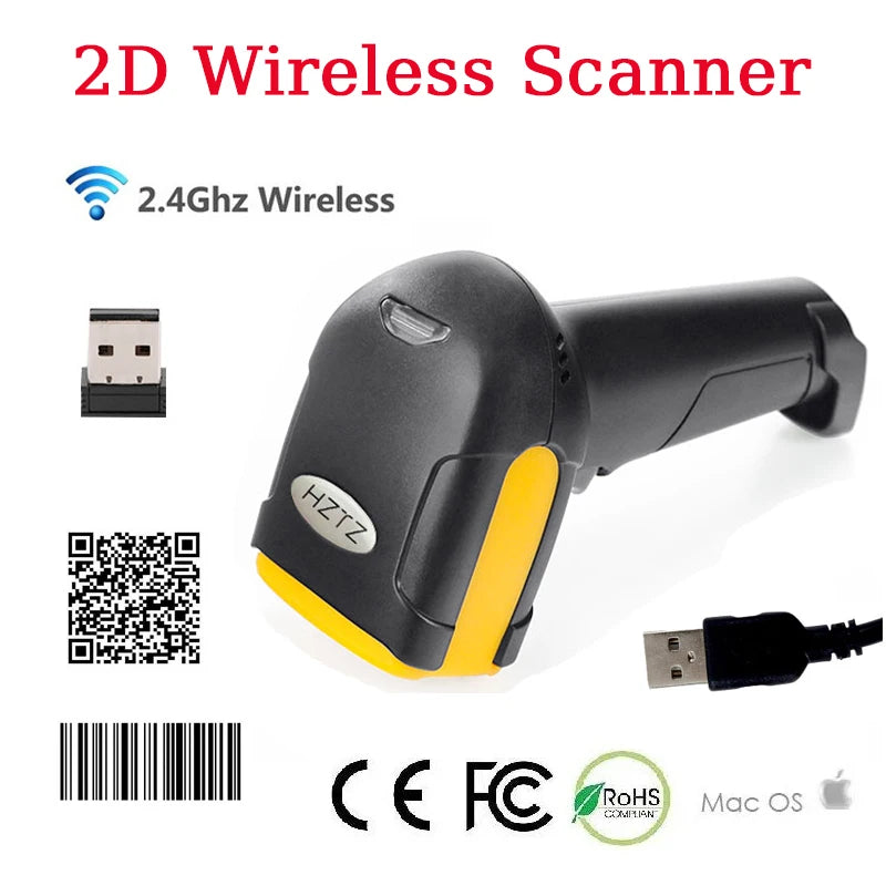 HZTZ Wireless 2D Barcode Scanner H1 H1W &ndash; Long Range