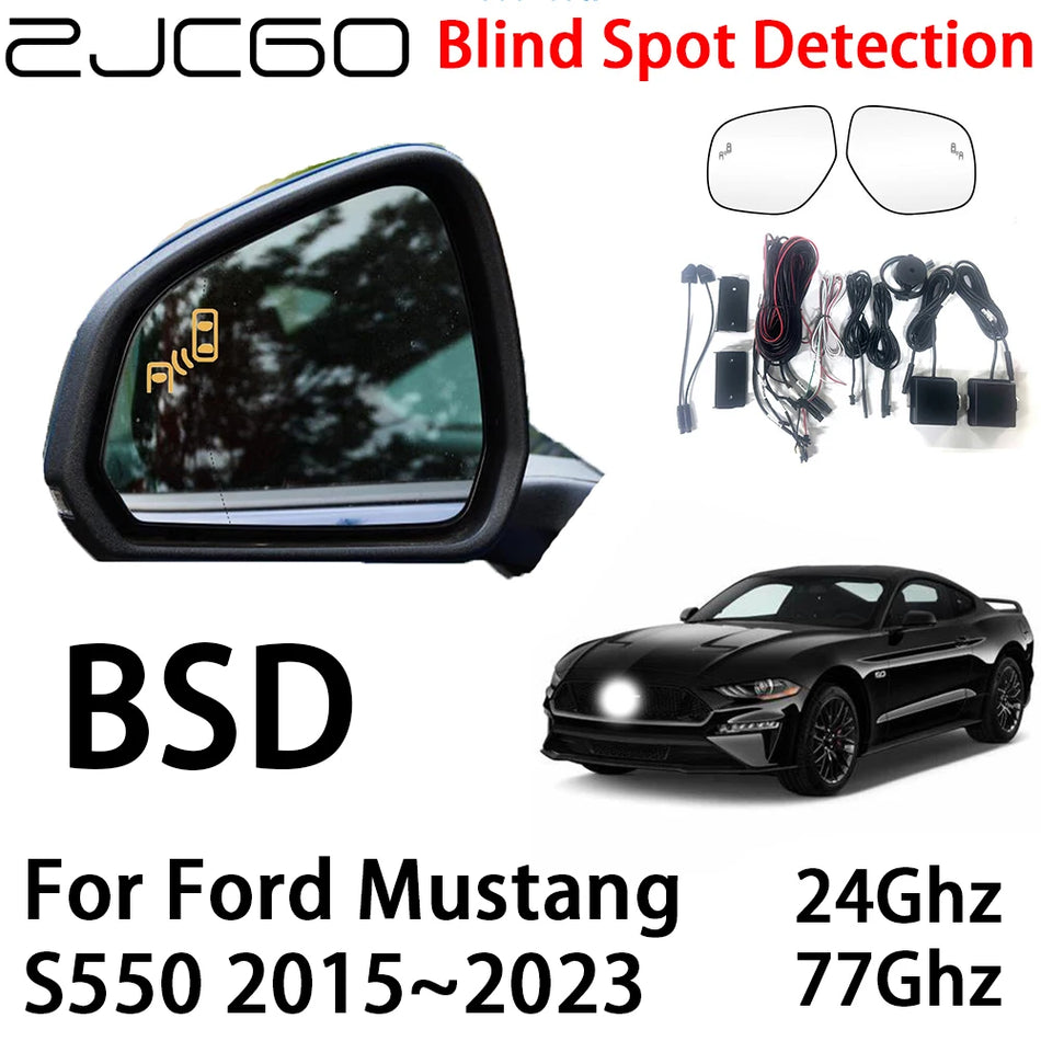 Tutkajärjestelmä Ford Mustang S550:lle, kaksois-MmWave-takatutka sokean alueen havaitsemisella