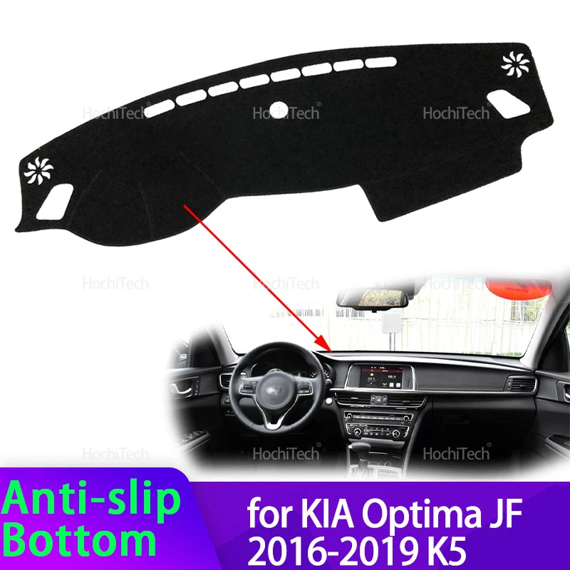 Korkealaatuinen polyesterikojelaudanmatti KIA Optima JF 2016-2019