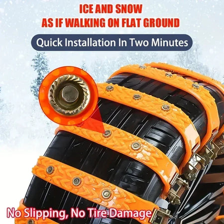 Winter Car Anti-Skid Snow Chains &ndash; 360 Degree Traction