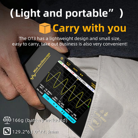 BSIDE OT3 &ndash; 10MHz Handheld Oscilloscope With Color Screen