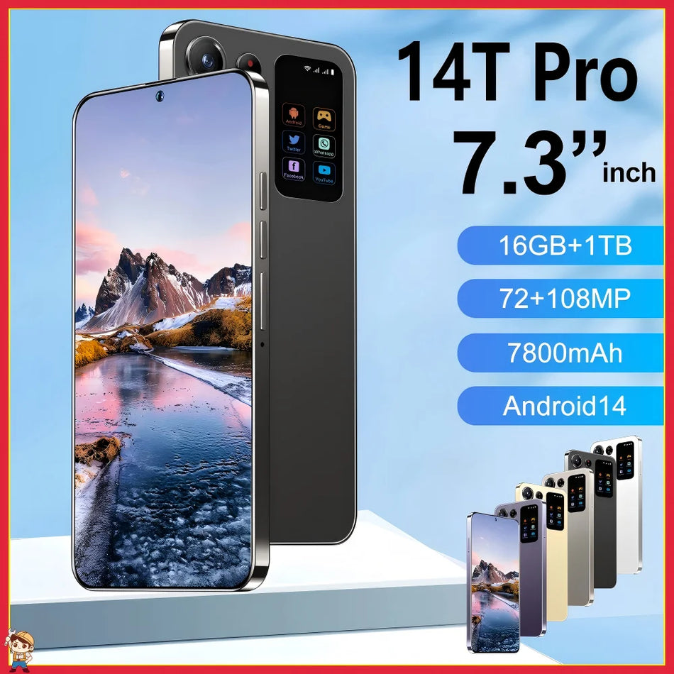 14T Pro Smartphone With 72MP And 108MP Cameras 7.3 Inch Android 15