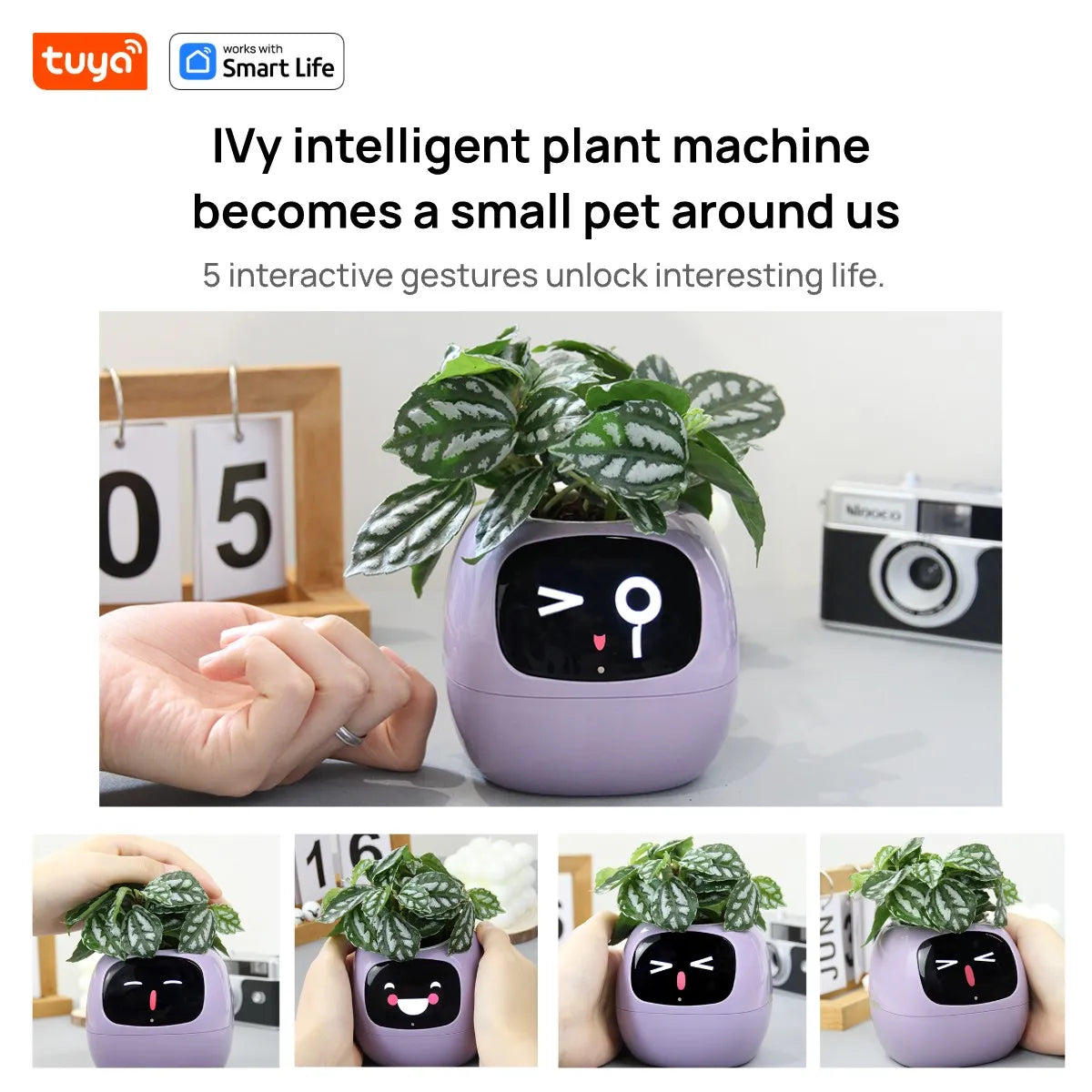 Tuya Ivy Smart Planter with AI, 49 Expressions &amp; 7 Sensors