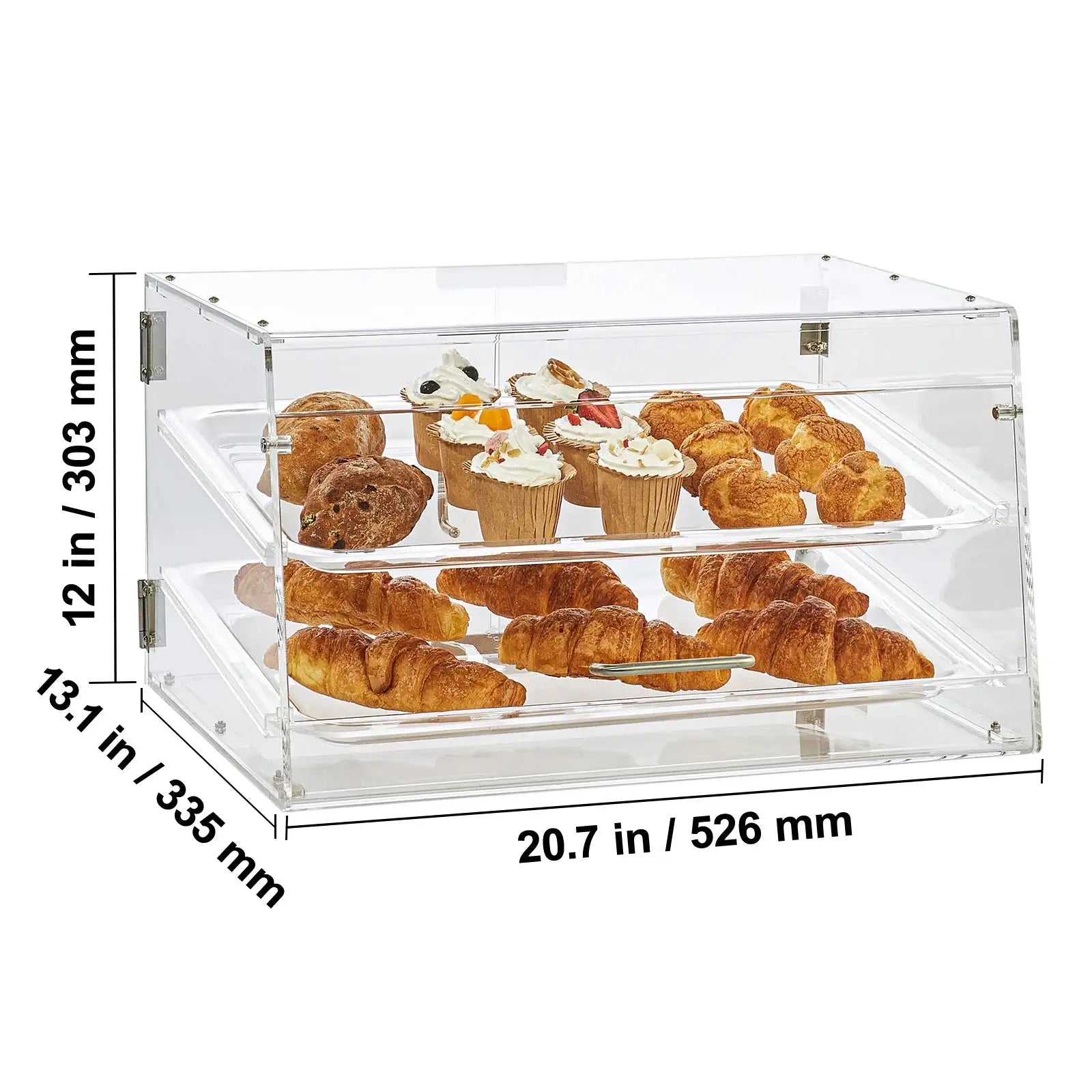 2 Tray Clear Pastry Display Case Acrylic Countertop detachable / Poland