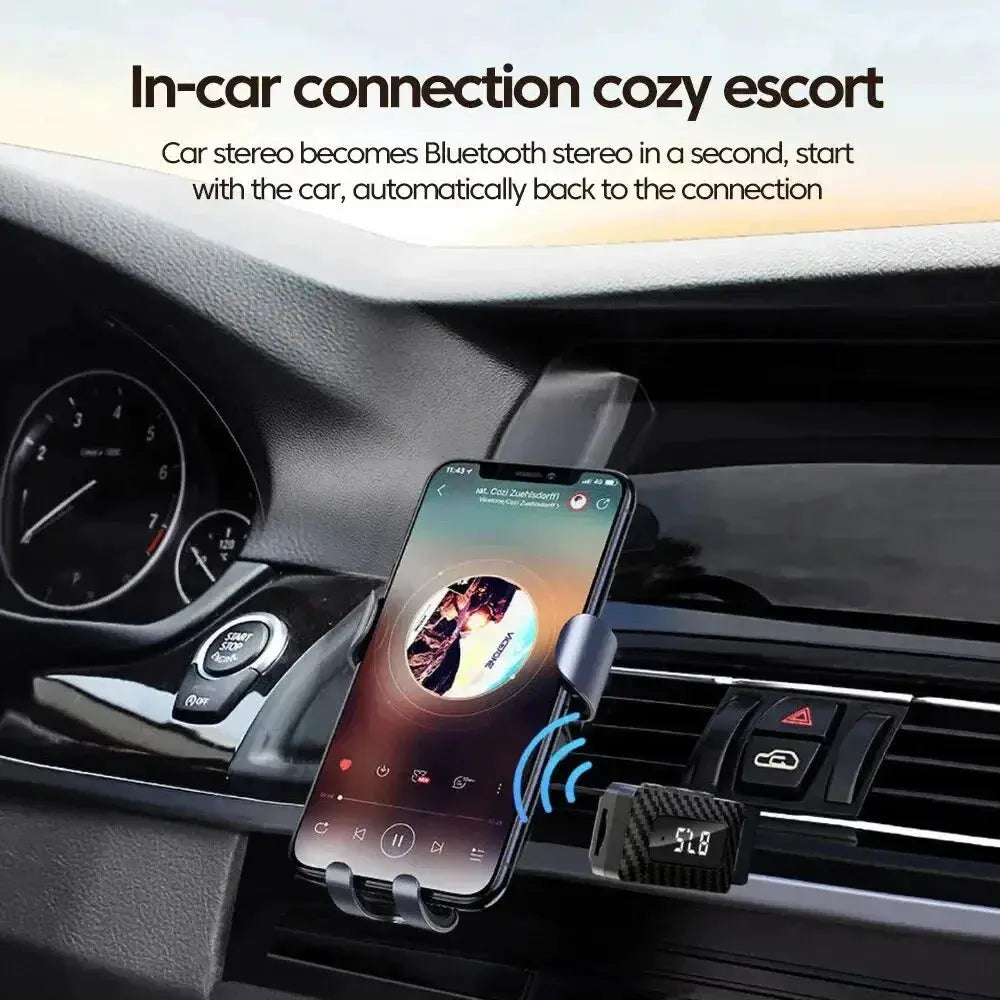 Car Bluetooth 5.3 FM Transmitter USB Wireless Audio Adapter With MIC Hands-Free Calling Music For Car Audio by InterCyprus Trading Ltd