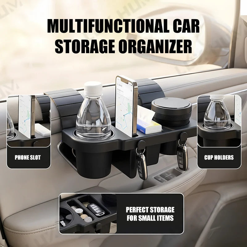 Organizzatore Universale per Porta Auto con Porta Tazza e Slot per Telefono