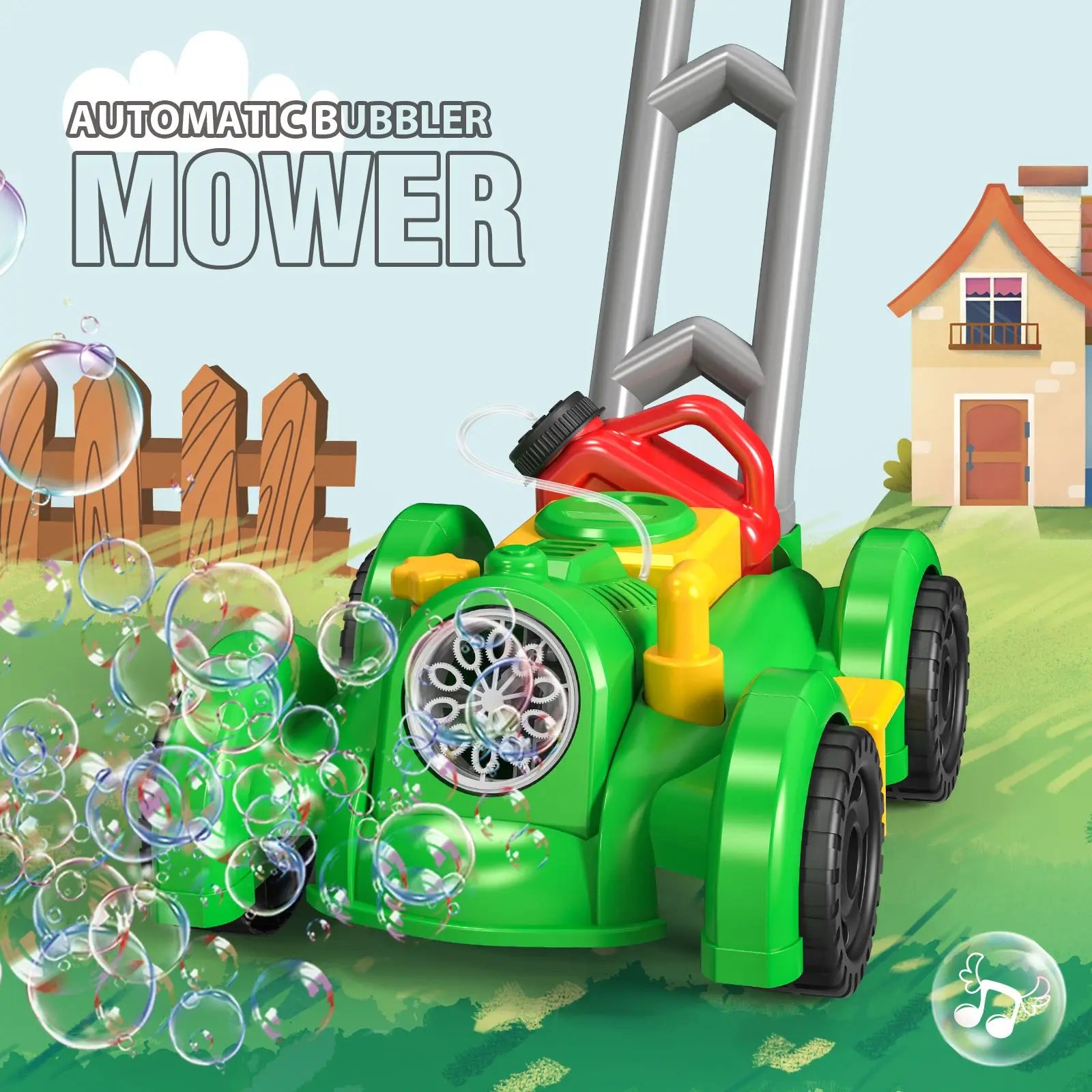 Mower Trolley Bubble Machine &ndash; Portable Outdoor Bubble Toy