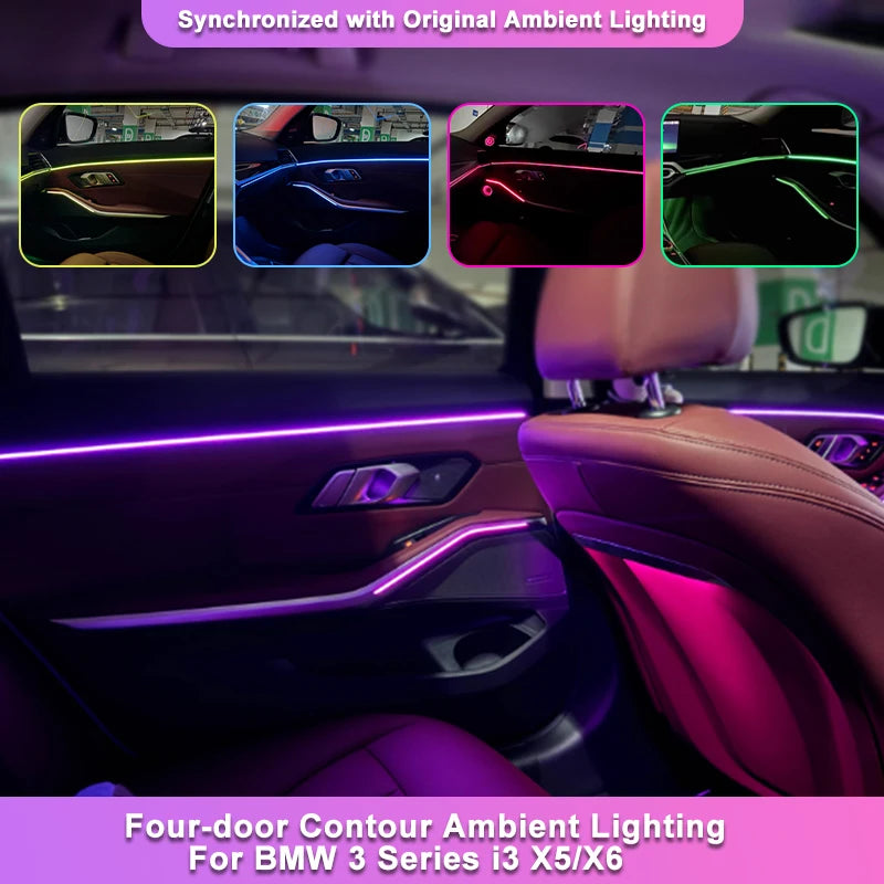 Zestaw oświetlenia ambientowego LED BMW G20 G22 G05 G06 G07 z synchronizacją OEM