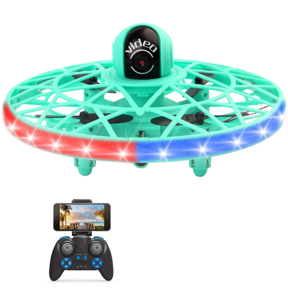 Gesture Sensing RC Drone &ndash; App Controlled Aerial Photography blue