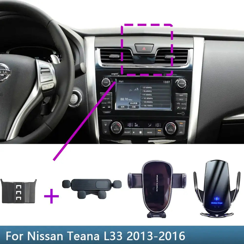For Nissan Nissan Altima L33 2013 2014 2015 Car Phone Holder Fixed Bracket Base Mobile Phone Mounts Wireless Charging Supports