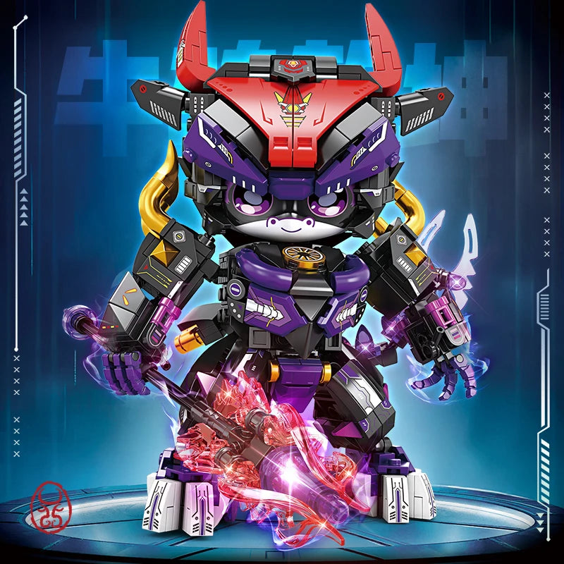 Panda Zodiac Building Blocks Gift Set &ndash; 12-in-1 Figures Cattle / with box / CHINA