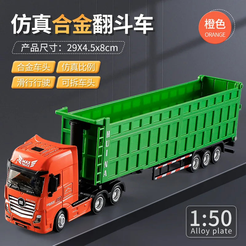 Huina 1/50 Scale Dump Truck &ndash; Realistic Diecast Design green 1