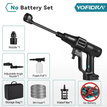 YOFIDRA 200Bar Brushless Pressure Washer Gun &ndash; Flow Control No Battery / Poland
