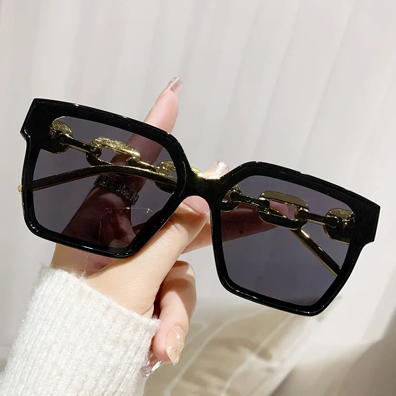 2025 Women Rectangle Vintage Sunglasses &ndash; Retro Cat Eye Black