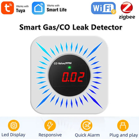 Tuya Smart WiFi Zigbee CO Detector &ndash; App Controlled