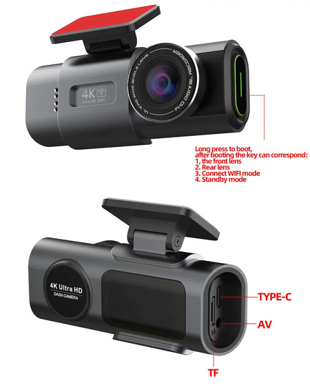 Dash Cam 4K UHD Car Camera DVR &ndash; Night Vision With GPS