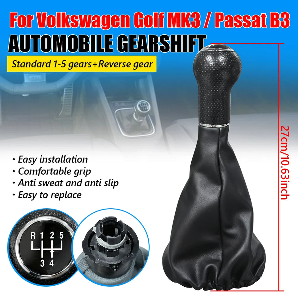 Bouton de levier de vitesses à 5 rapports avec soufflet pour Volkswagen Golf MK3