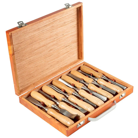 SucceBuy Wood Turning Chisel Set - Durable Brass Ferrules 12 PCS / france