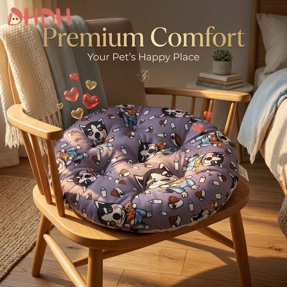 Waterproof Round Cushion with Anti Slip PP Cotton Fill for Office Chair