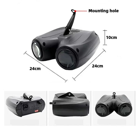 Stage DJ Light Double Headed Airship - 128 RGBW LEDs L0484-black / AU Plug