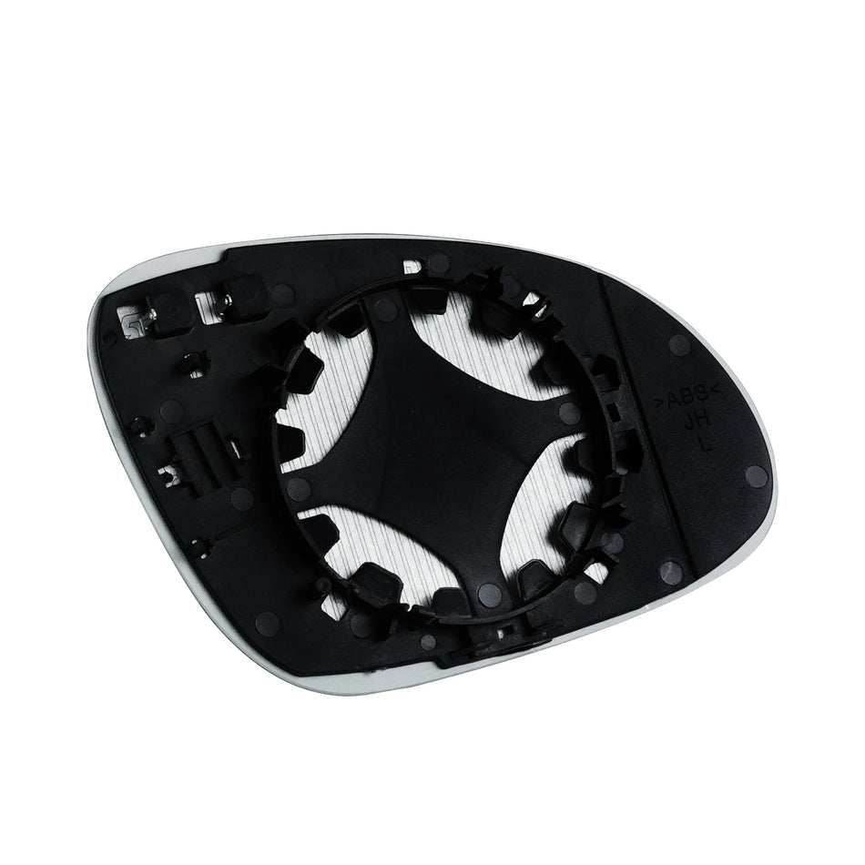 VW Passat B6 Left Heated Convex Door Mirror Glass, Premium Replacement