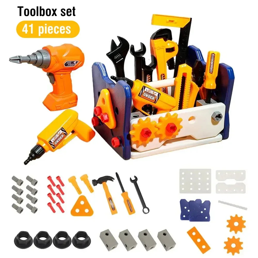 Screw Blocks Set Pretend Tools &ndash; 40Pcs Kids Repair Tool Set 40pcs with drill