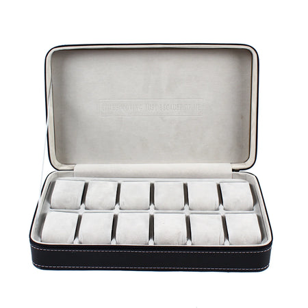 Watch Storage Box Black 6/10/12 Slots &ndash; Compact Travel Case