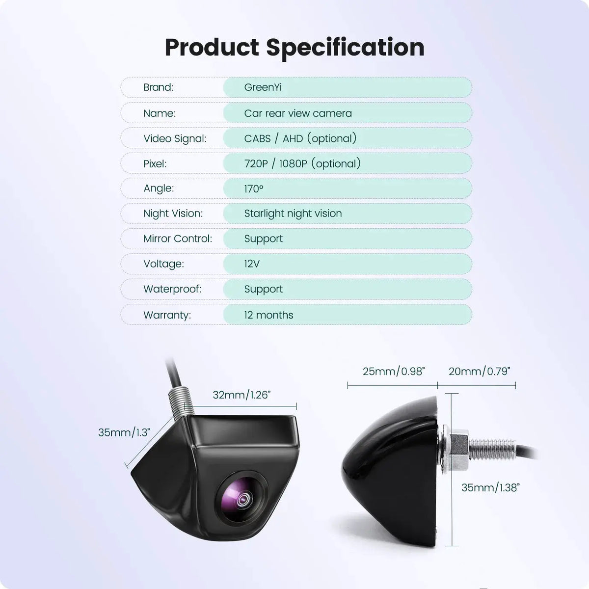 AHD 1080P Car Backup Camera With 170 Fisheye Lens And Night Vision by InterCyprus Trading Ltd