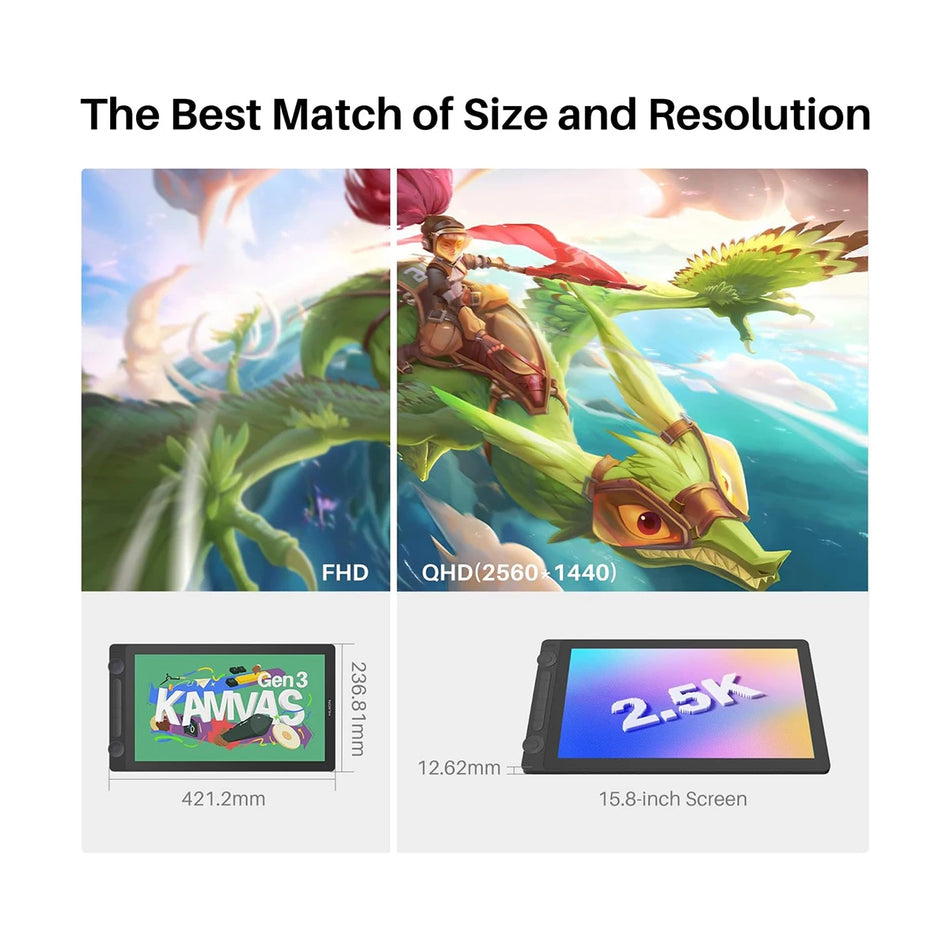 Ταμπλέτα Γραφικών Monitor Huion Kamvas 16 Gen 3 με Οθόνη 2.5K QHD